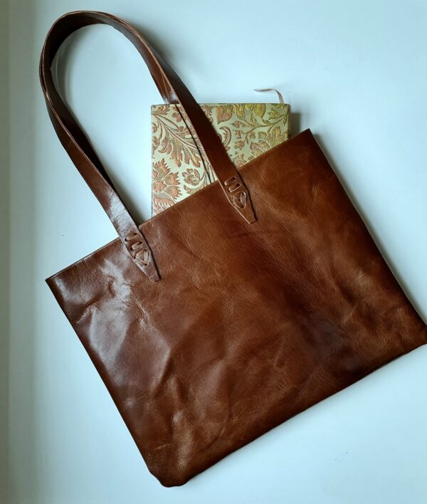 Brown Leather Tote Handbag