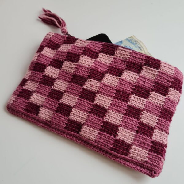 Essentials Purple Squared Crochet Purse
