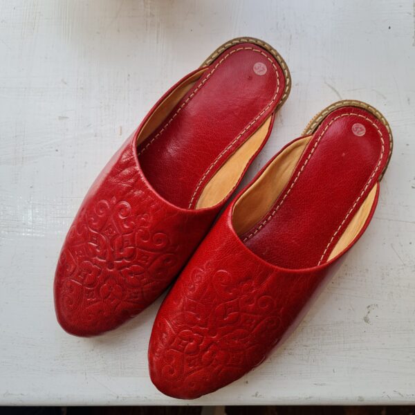Red Leather Slippers